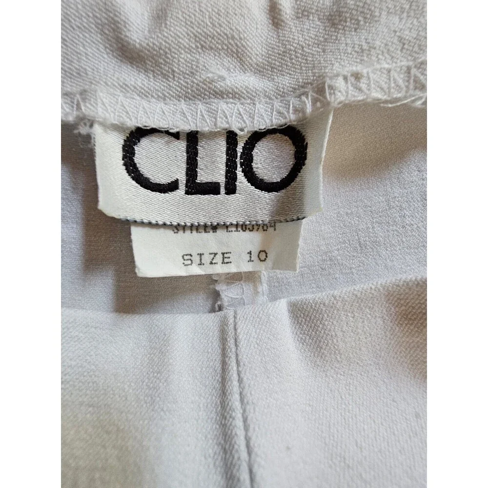 Cleo Pants Womens White Denim Side Zip Slacks Size 10